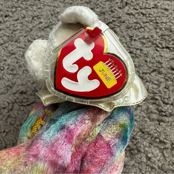 Vintage Ty 2001 The Birthday Beanies Collection June Plush Bear Beanie Baby - Picture 3 of 9